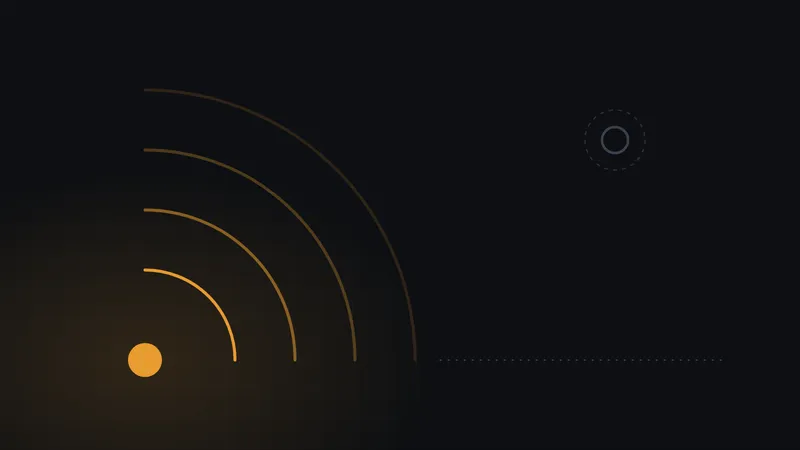 Abstract illustration of signal arcs radiating from a phone point, fading as they go unanswered, showing how missed calls cost business